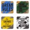 Set Suporturi Pahare, Model Mesaje Motivaționale, Multicolor, Lemn, 10x10 cm, 4 Bucăți