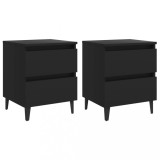 vidaXL Noptiere, 2 buc., negru, 40x35x50 cm, PAL