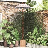 VidaXL Parasol Balinez Crem (90-100) x 260 cm Bumbac și lemn masiv 42006464