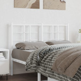 VidaXL Tăblie de pat metalică, alb, 120 cm