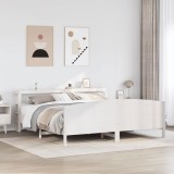 VidaXL Cadru de pat fără saltea, alb, 180x200 cm, lemn masiv pin