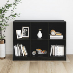 vidaXL Bibliotecă, negru, 104x33x76 cm, lemn masiv de pin