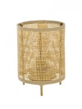 Lampa de masa cu model tip ratan de culoare bej, 12.5x17.5 cm