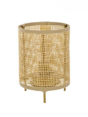 Lampa de masa cu model tip ratan de culoare bej, 12.5x17.5 cm foto