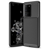 Husa pentru samsung galaxy s20 ultra 4g / s20 ultra 5g, carbonfiber, premium, black