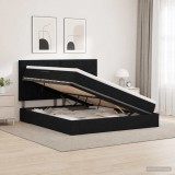 Cumpara ieftin Pat cu LED si saltea Negru 160 x 200 cm Tesatura