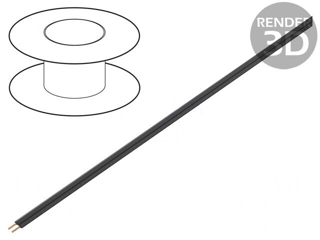 Cablu Electric LiYz 2x0,08mm2 100m Negru