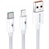 Cablu Incarcare USB - Lightning / USB Type-C Awei CL-79, 1.2 m, Alb