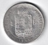 UNGARIA 1 FORINT 1879 ARGINT STARE BUNA, Europa