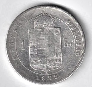 UNGARIA 1 FORINT 1879 ARGINT STARE BUNA foto
