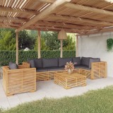 Cumpara ieftin Set mobilier grădină cu perne, 7 piese, lemn masiv de tec