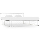 Cadru de pat, alb, 200 x 200 cm, metal GartenMobel Dekor, vidaXL