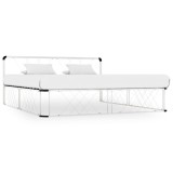 Cumpara ieftin Cadru de pat, alb, 200 x 200 cm, metal