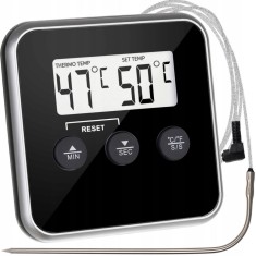 Termometru alimentar cu sonda, afisaj digital, LCD, 0-300 grade, alerta foto