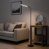 Lampadar LED cu USB, Metal, Negru, 25,5x180-210cm, CMCLASS