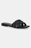 Aldo șlapi de piele GOTOSANDAL femei, culoarea negru, 13966678