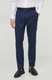 Sisley pantaloni barbati, culoarea albastru marin, drept