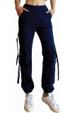 Pantaloni cargo largi pentru femei Nuofengkudu cu buzunare, talie &icirc;naltă, elastic, de tras, pentru muncă, lupte, sport, școală și stradă