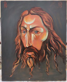 Tablou Icoana Mantuitorul Isus pictura ulei pe p&acirc;nză 61x50cm, Religie, Realism