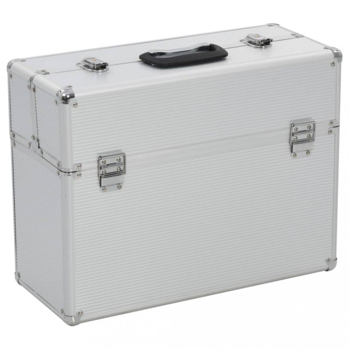 vidaXL Cutie de scule, argintiu, 47x36x20 cm, aluminiu 91845