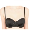 Sutien Balconette Elegant cu Cupe Preformate &icirc;mbracate in Microfibra - S103 - Negru - 80C
