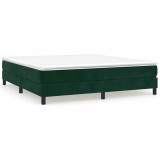 Cumpara ieftin Cadru de pat cu arcuri, verde inchis, 180x200 cm, catifea