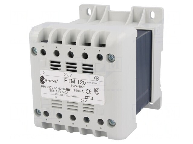 Transformator de Alimentare 120VA 230V 24V pentru Șină DIN