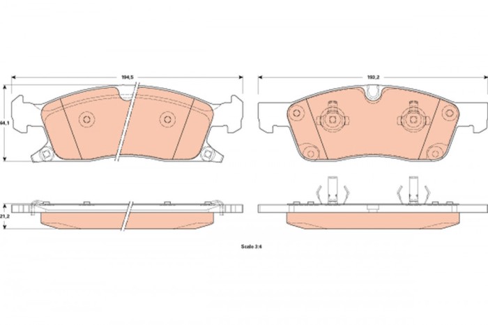 TRW GDB4604 set placute frana,frana disc