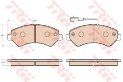 Set placute frana,frana disc PEUGEOT BOXER bus (2006 - 2016) TRW GDB1982 foto
