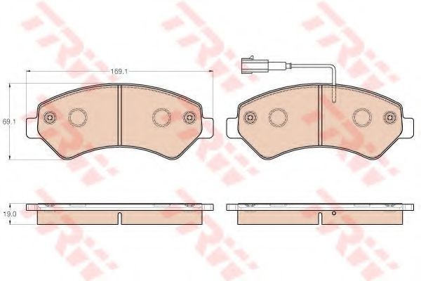Set placute frana,frana disc PEUGEOT BOXER bus (2006 - 2016) TRW GDB1982