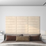 VidaXL Panouri de perete 12 buc. crem 60x15 cm catifea 1,08 m&sup2;