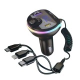 Modulator FM QC80, BT, dual USB, cablu cu 3 mufe, 36W, 12/24V