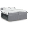 VidaXL Pat box spring cu saltea, gri deschis, 200x200 cm, textil 3289856
