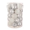 Set 30 de globuri pentru brad, 7 cm, Alb