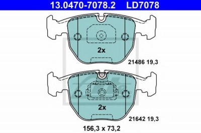 Set placute frana,frana disc BMW Seria 5 (E39) (1995 - 2003) ATE 13.0470-7078.2 foto