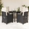 vidaXL Set mobilier de grădină cu perne, 5 piese, negru, poliratan 3212733