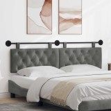 vidaXL Cap de pat suspendat Gri &icirc;nchis 190 x 55 x 7 cm Catifea 42032193