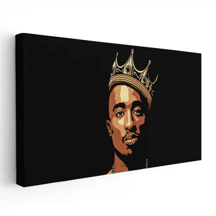 Tablou afis Tupac Shakur 2Pac cantaret rap 2342 Tablou canvas pe panza CU RAMA 70x140 cm