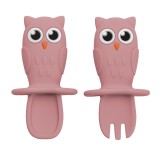 Set tacamuri din silicon Owl Old Rose 6 luni+, 1 bucata, Appekids