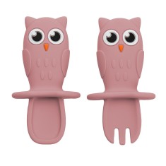 Set tacamuri din silicon Owl Old Rose 6 luni+, 1 bucata, Appekids