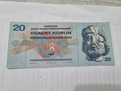 bancnota cehoslovacia 20 k 1970 foto