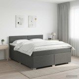 Cumpara ieftin Pat boxspring cu saltea Gri inchis 160 x 200 cm Tesatura