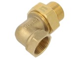 Cot 90&deg; conector dublu tată-mamă conic GEBO 98-5BL BL