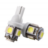 Set becuri cu 5 leduri SMD Canbus T10 5050 W5W, Universal