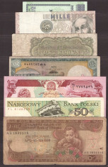 Lot 7 bancnote straine circulate si necirculate foto