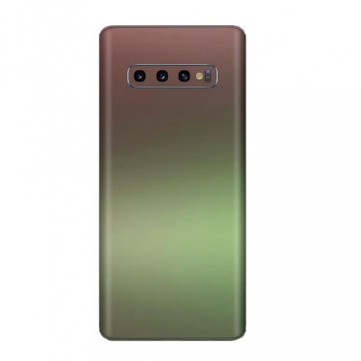 Set Folii Skin Acoperire 360 Compatibile cu Samsung Galaxy S10 Plus (Set 2) - Wraps Skin Chameleon Avocado Metallic foto