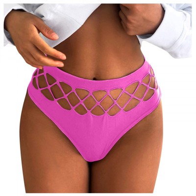 Bikini Tanga Elastici cu Talie Inalta, Roz Neon, M foto