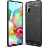 Husa TPU OEM Carbon pentru Samsung Galaxy A51 A515, Neagra