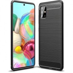 Husa TPU OEM Carbon pentru Samsung Galaxy A51 A515, Neagra