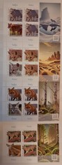 Fauna - Vulpi, minicoală de 3 timbre și 1 vinietă, 2025, LP 2507d, nominal 133.5 lei, MNH